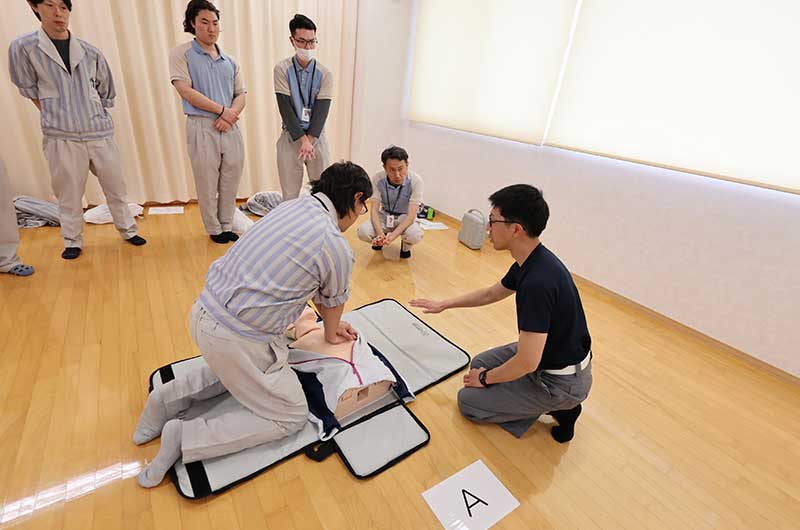 デモ機を使用した実習の様子