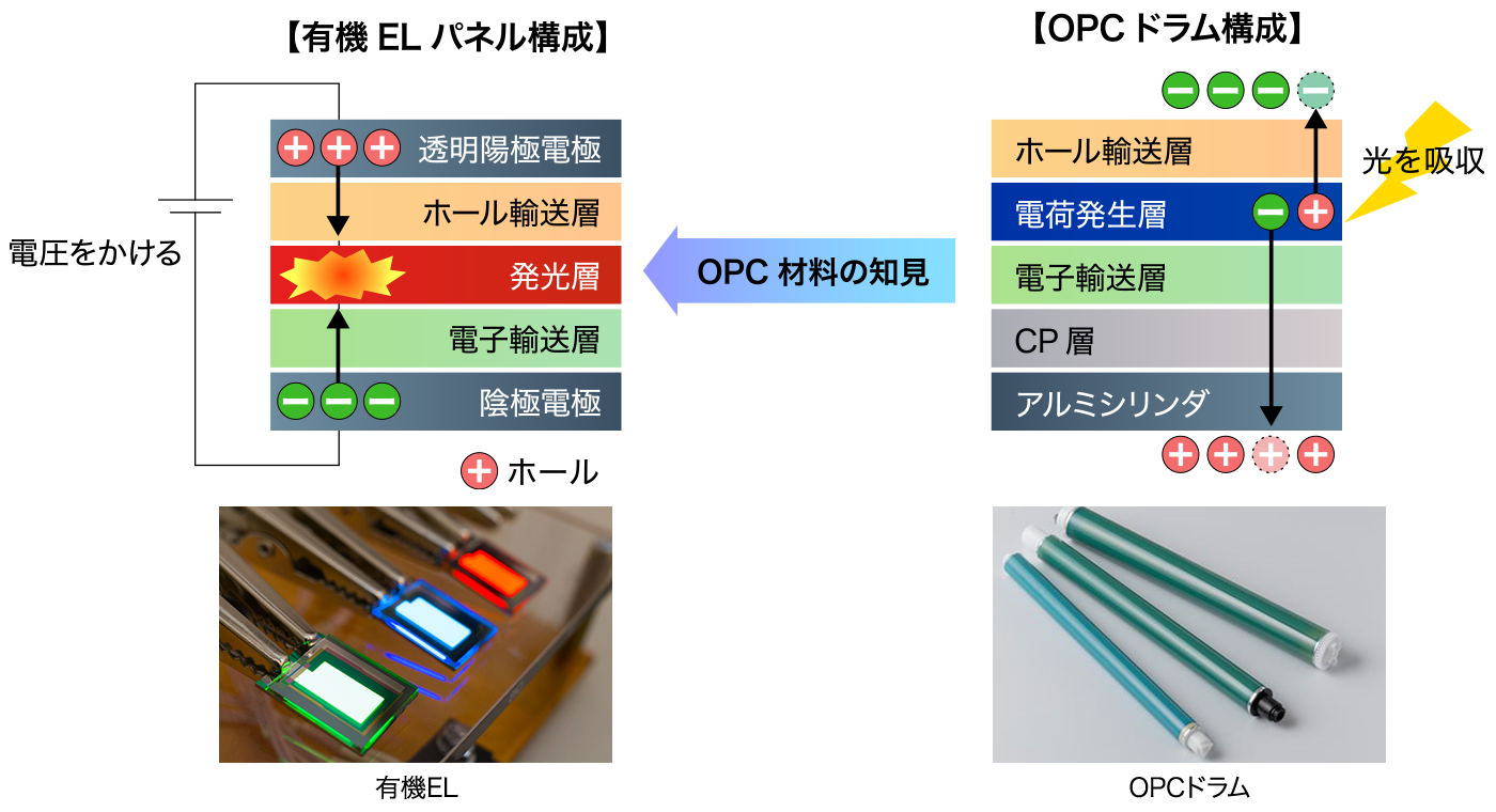 有機ELパネル構成、OPCドラム構成